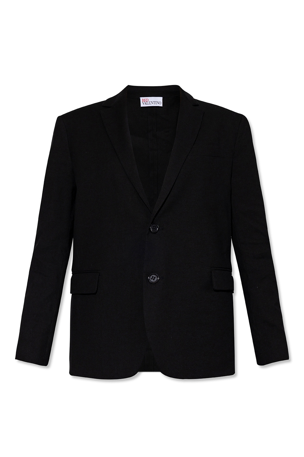 RED VALENTINO ブラックジャケット　48 Black Blazer with notch lapels Red Valentino